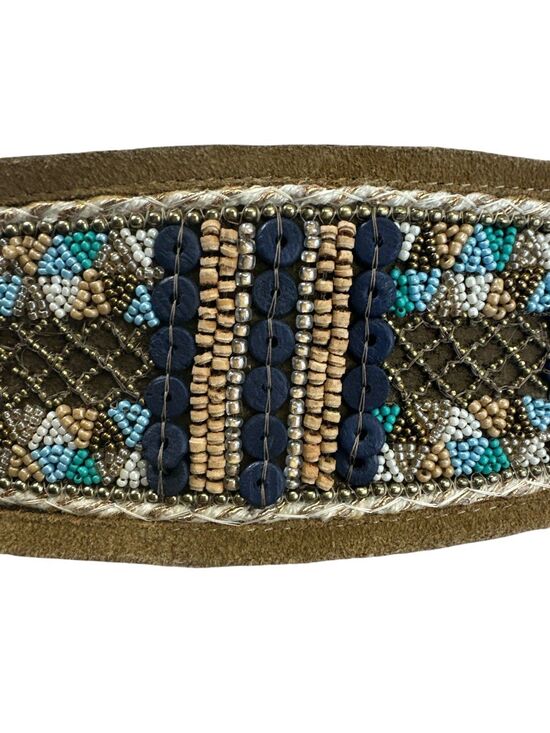 Chico\'s Leather Beaded Wide Belt Women’s Sz M NWT Snap Multi-color Statement main image 10